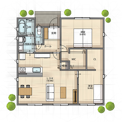 北25.55坪　平屋
