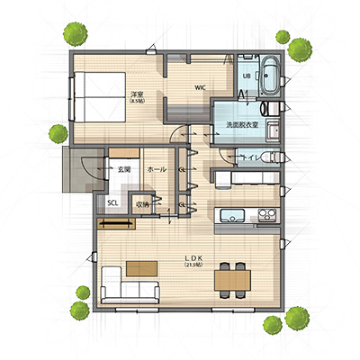 東西23.71坪　平屋