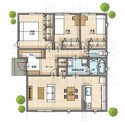 東西26.72坪　平屋
