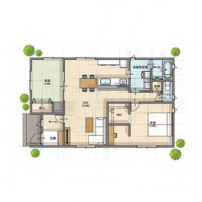 東西26.55坪　平屋